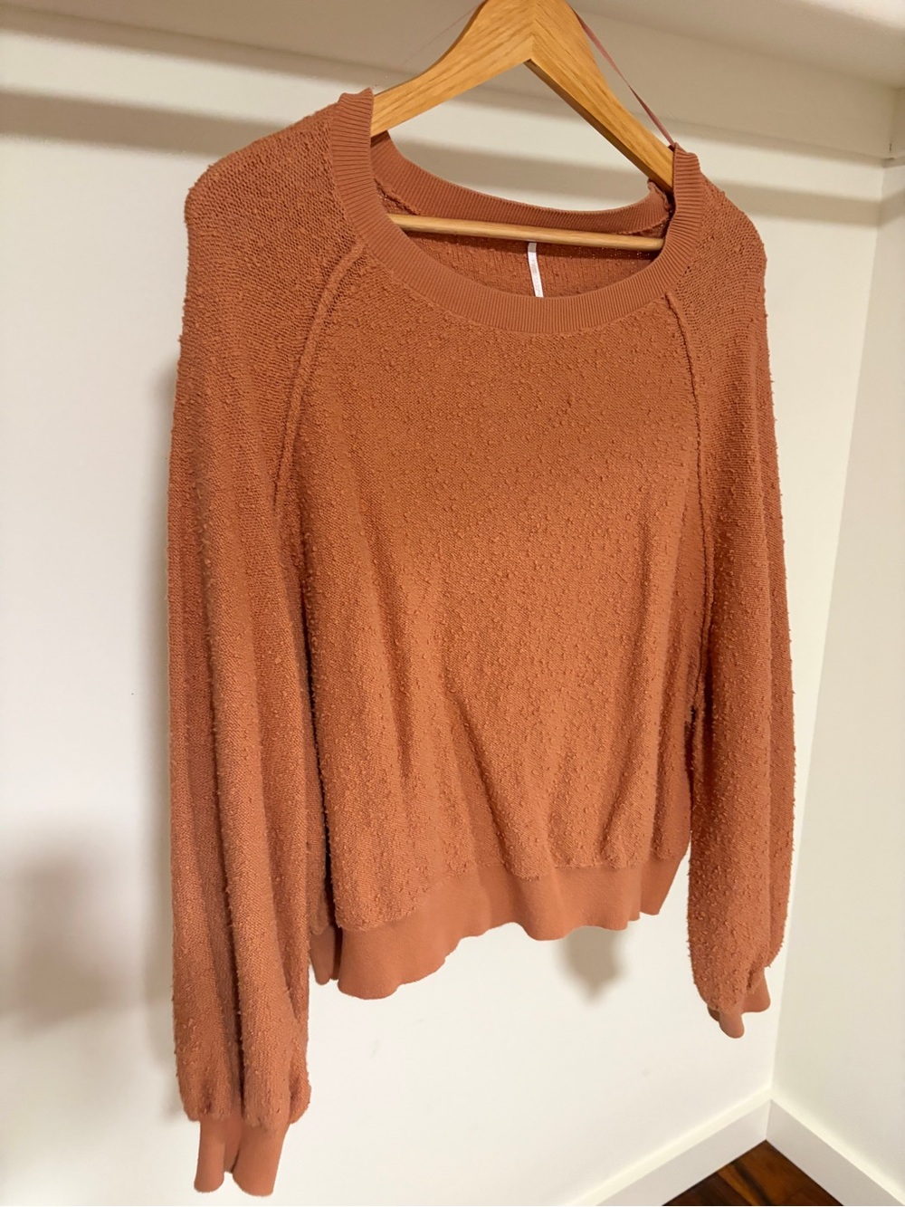 Free People | Women’s | Cozy Terra-Cotta Bouclé Crewneck Sweater | M